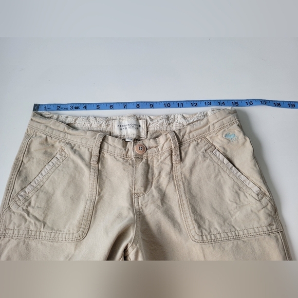 Vntg Abercrombie and Fitch Low-rise Y2K Pants Tan Size 4 - Picture 8 of 12